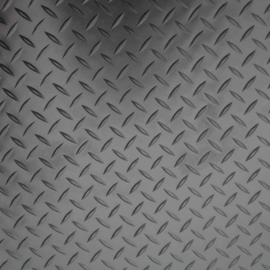 T6.1 California 1+1 Seat Cab Mat in Heavy Duty Tread Plate Rubber.