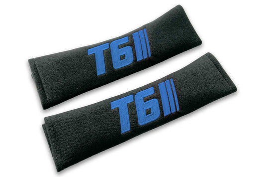 T6 Stripes Single Colour - Embroidered Padded Seat Belt Covers
