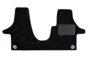 T5 2 plus 1 cab mat with embroidered classic blue VW logo