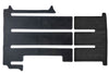 VW California Beach camper area mat set  for 4 rails and cabinet units shown in black automotive carpet.