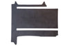 VW California Ocean camper passenger area mat for 2 rails shown in black automotive carpet.