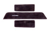 Transporter California side step mat set shown in black automotive carpet with white embroidered California logo