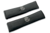 VW Graffiti logo embroidered seat belt covers shown in black with grey embroidery