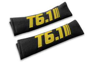T6.1 Stripes Single Colour - Embroidered Padded Seat Belt Covers