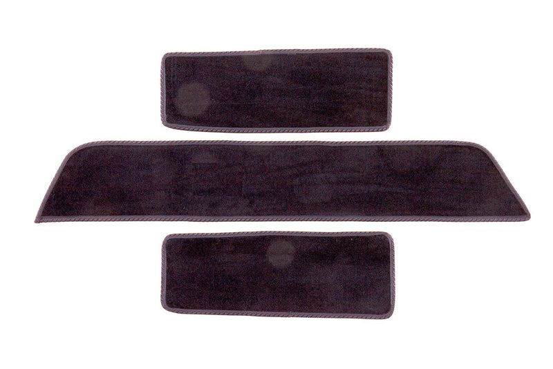 Transporter California side step mat set shown in black automotive carpet