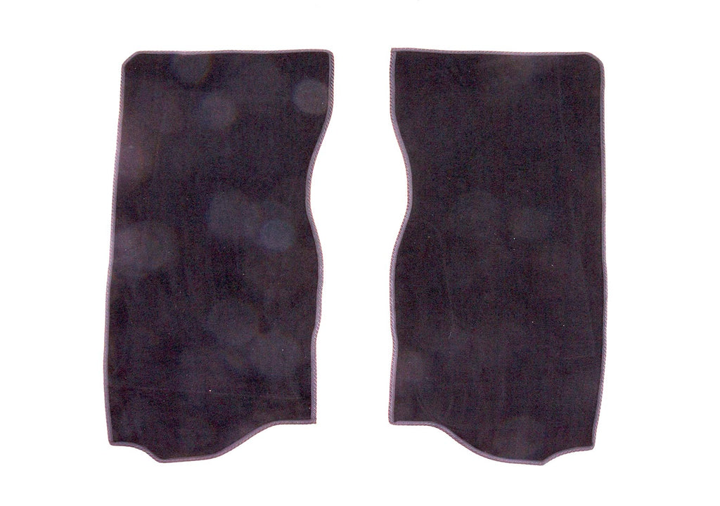 T2 Bay Window Transporter van seat tub mats shown in black automotive carpet