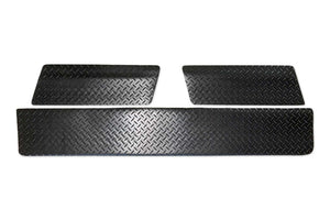 Crafter van side step mats set shown in heavy duty tread plate rubber