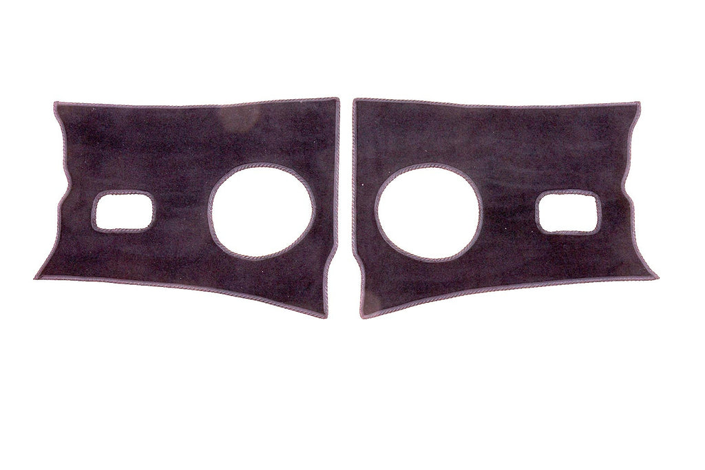 T2 split screen kick panels shown in black standard automotive carpet