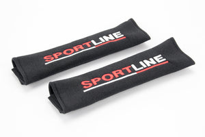 Embroidered padded seat belt covers with Sport Line logo
