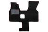 T4 Transporter 1 plus 1 cab mat for left hand drive van shown in standard black automotive carpet