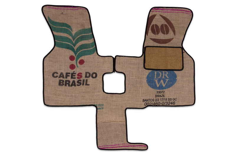 T4 Transporter 1 plus 1 cab mat shown in Rugs for Bugs Coffee Sack material