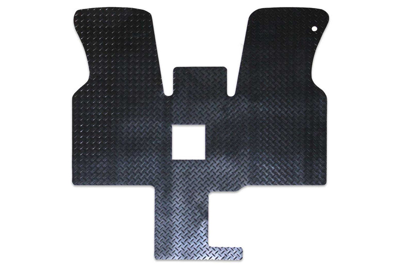 T4 Transporter 1 plus 1 cab mat shown in heavy duty tread plate rubber