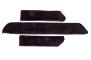 T4 Transporter side step mat set shown in black standard automotive carpet