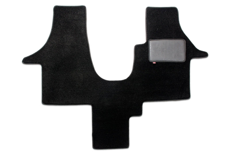 T5 1 plus 1 cab mat shown in black Luxury Alpine automotive carpet