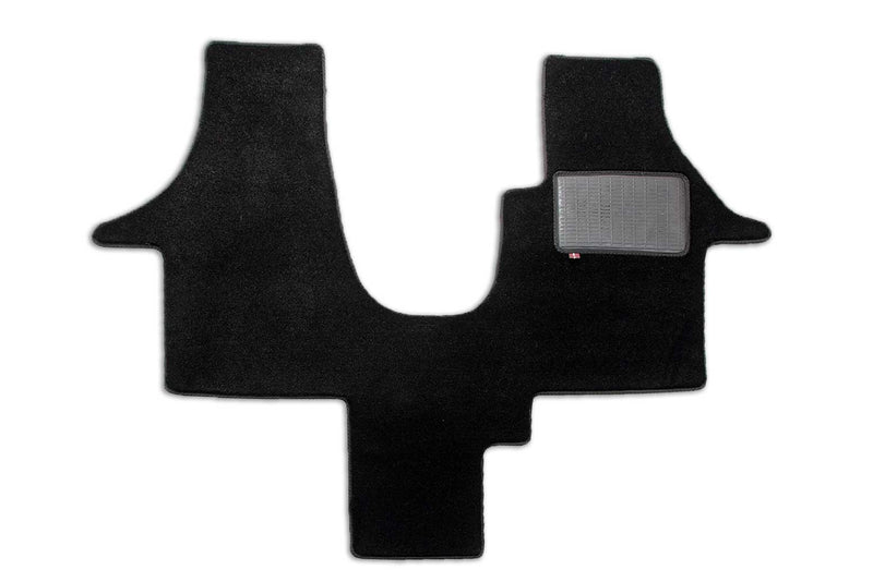T5 1 plus 1 cab mat shown in black Premium Pearl automotive carpet