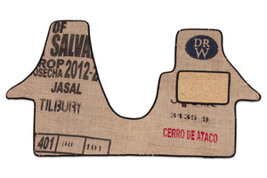 T5 2 plus 1 seat cab mat shown in coffee sack material