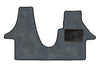 T5 2 plus 1 seat cab mat shown in standard grey automotive carpet