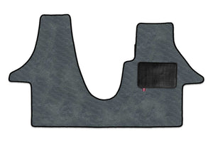T5 2 plus 1 seat cab mat shown in standard grey automotive carpet