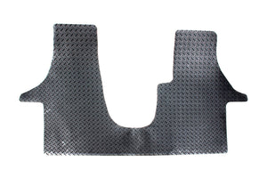 T5 2 plus 1 seat cab mat shown in black heavy duty tread plate rubber