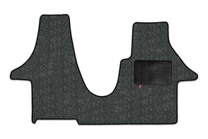 T5 2 plus 1 Kiravan Swivel seat cab mat shown in grey Luxury Alpine automotive carpet