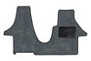 T5 2 plus 1 Kiravan swivel seat cab mat shown in standard grey automotive carpet 
