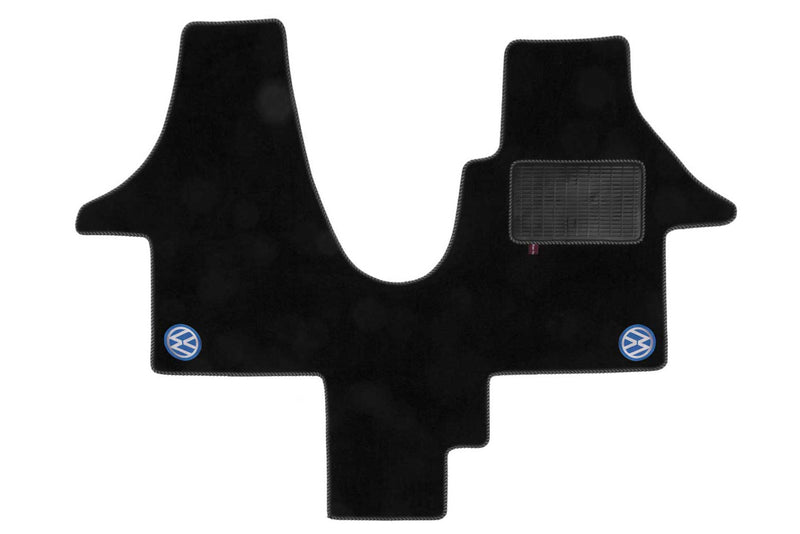 T5 1 plus 1 seat cab mat with classic blue VW logo