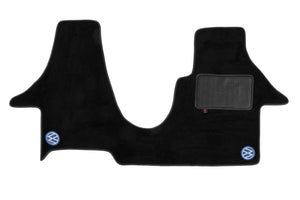 T5 2 plus 1 swivel seat cab mat with embroidered classic blue VW logo