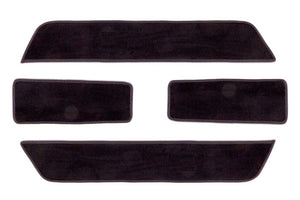 T5 side step mat set for double sliding door vans shown in standard black automotive carpet