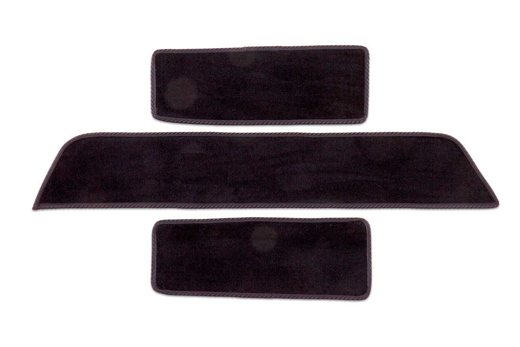 T5 side step mat set shown in black automotive carpet