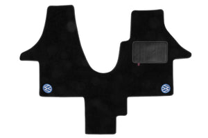 T6 1 plus 1 seat cab mat with embroidered classic blue VW logo