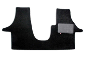T6 2 plus 1 seat cab mat shown in black Premium Pearl automotive carpet  
