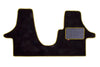 T6 2 plus 1 seat cab mat shown in standard black automotive carpet  