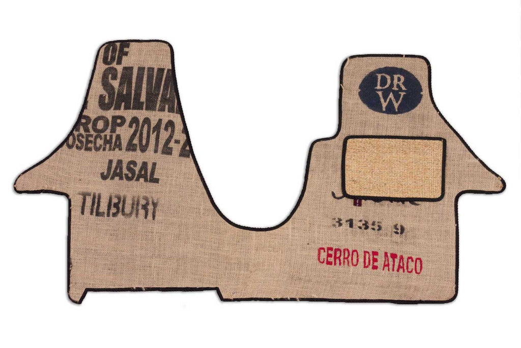 T6 2 plus 1 Kiravan swivel seat cab mat shown in coffee sack material