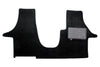 T6 2 plus 1 Kiravan Swivel Seat cab mat shown in black Premium Pearl automotive carpet