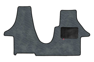 T6 2 plus 1 Kiravan swivel seat cab mat shown in standard grey automotive carpet 