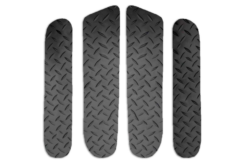 T6 door pocket liner set shown in heavy duty tread plate rubber