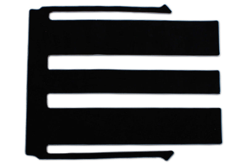 Caravelle passenger area mat shown in standard black automotive carpet