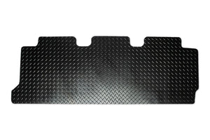 Kombi rear mat for triple seat and double slider door shown in black tread plate rubber