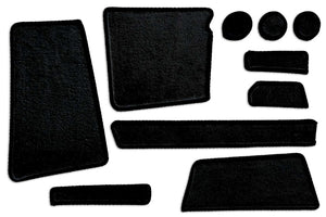 T6 point 1 dash pocket liner mat set shown in black standard automotive carpet