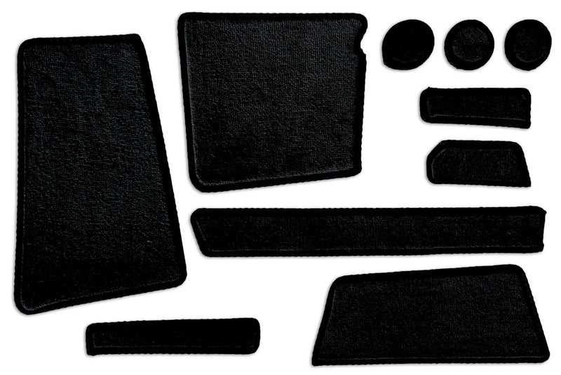 T6 point 1 dash pocket mat set shown in grey standard automotive carpet