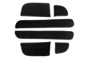 T6 point 1 door pocket liner rugs shown in black automotive carpet