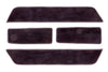 T6 point 1 side step mat set for double sliding door vans shown in standard black automotive carpet