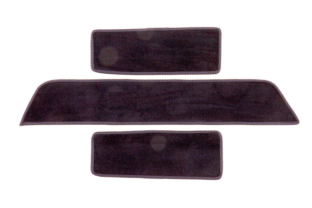 T6 point 1 side step mat set shown in black automotive carpet