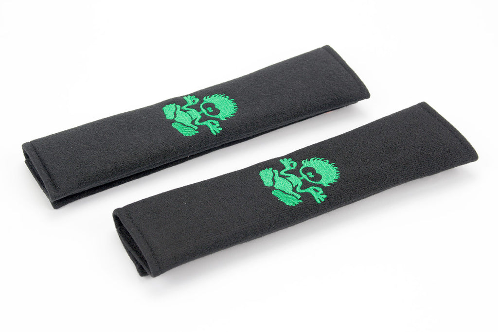 Saltrock Tok logo embroidered on padded seat belt covers.