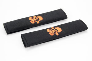 Saltrock Tok logo embroidered on padded seat belt covers.