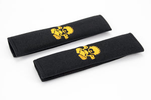 Saltrock Tok logo embroidered on padded seat belt covers.