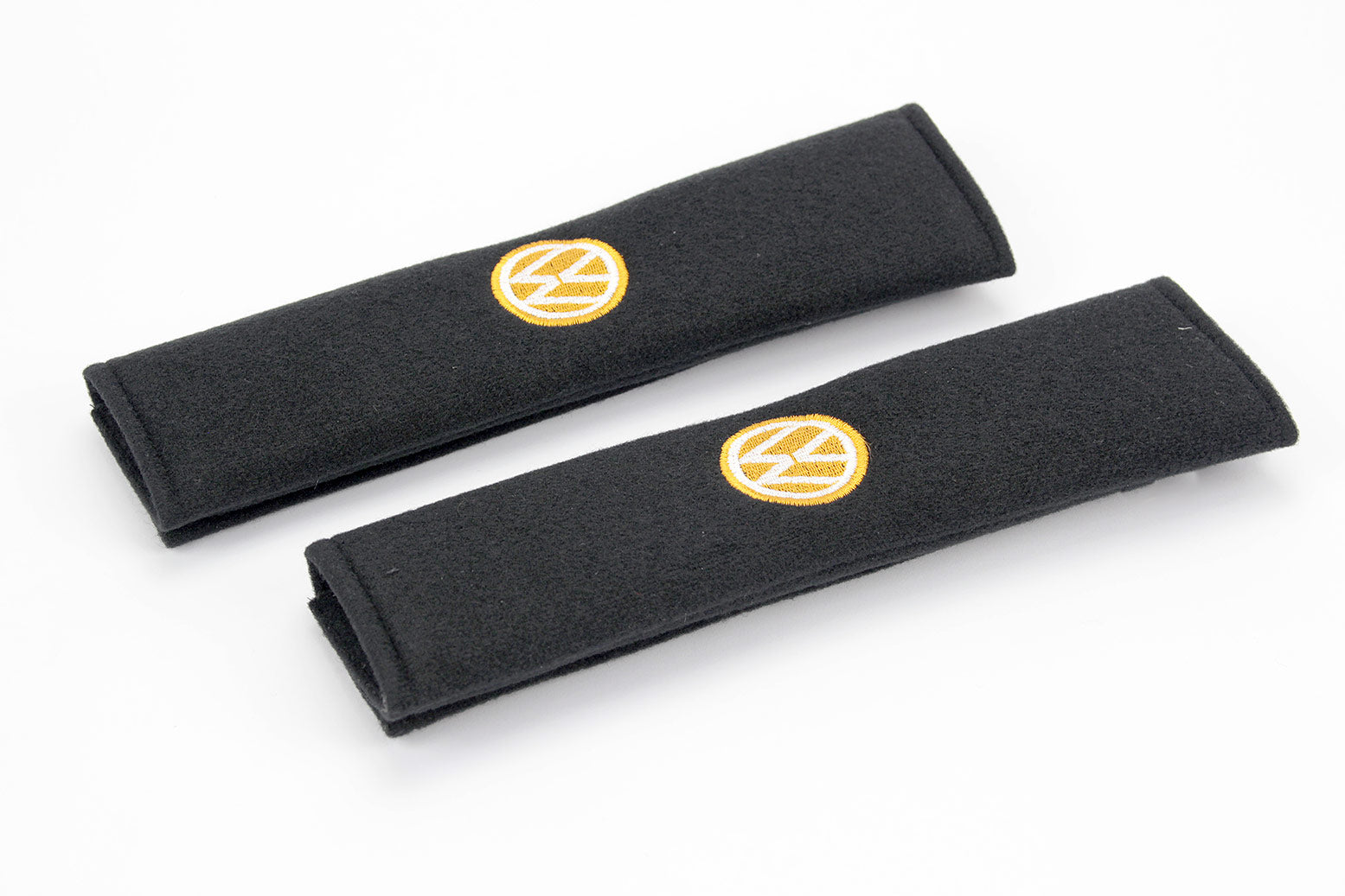 Seat Belt Shoulder Pads for Comfort, Embroidered Logo Leather